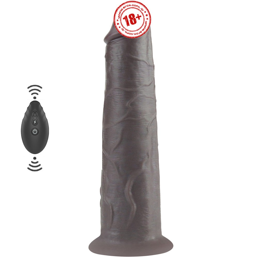Lovetoy Dual Layered Silicone Rotator Black 23 Cm Hareketli Realistik Penis LV410221