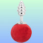 Erox The Anal Fantasy Ribbed Peluşlu Boğumlu Metal Anal Plug-Red