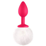 Erox Luxury Pink Silicone Bunny Tail White Kuyruklu Anal Plug