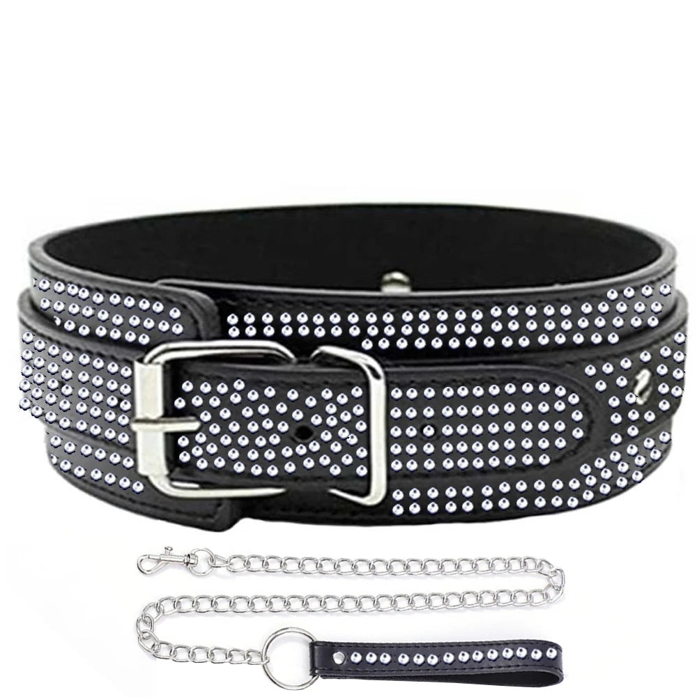 Erox Fetish Fantasy Series Diamond Collar Taşlı Fetiş Tasma-Siyah