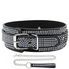 Erox Fetish Fantasy Series Diamond Collar Taşlı Fetiş Tasma-Siyah