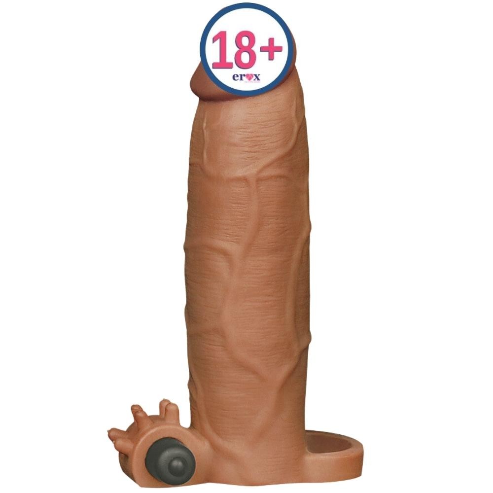 Lovetoy X-Tender Titreşimli 5.5 cm Dolgulu Melez Realistik Penis Kılıfı
