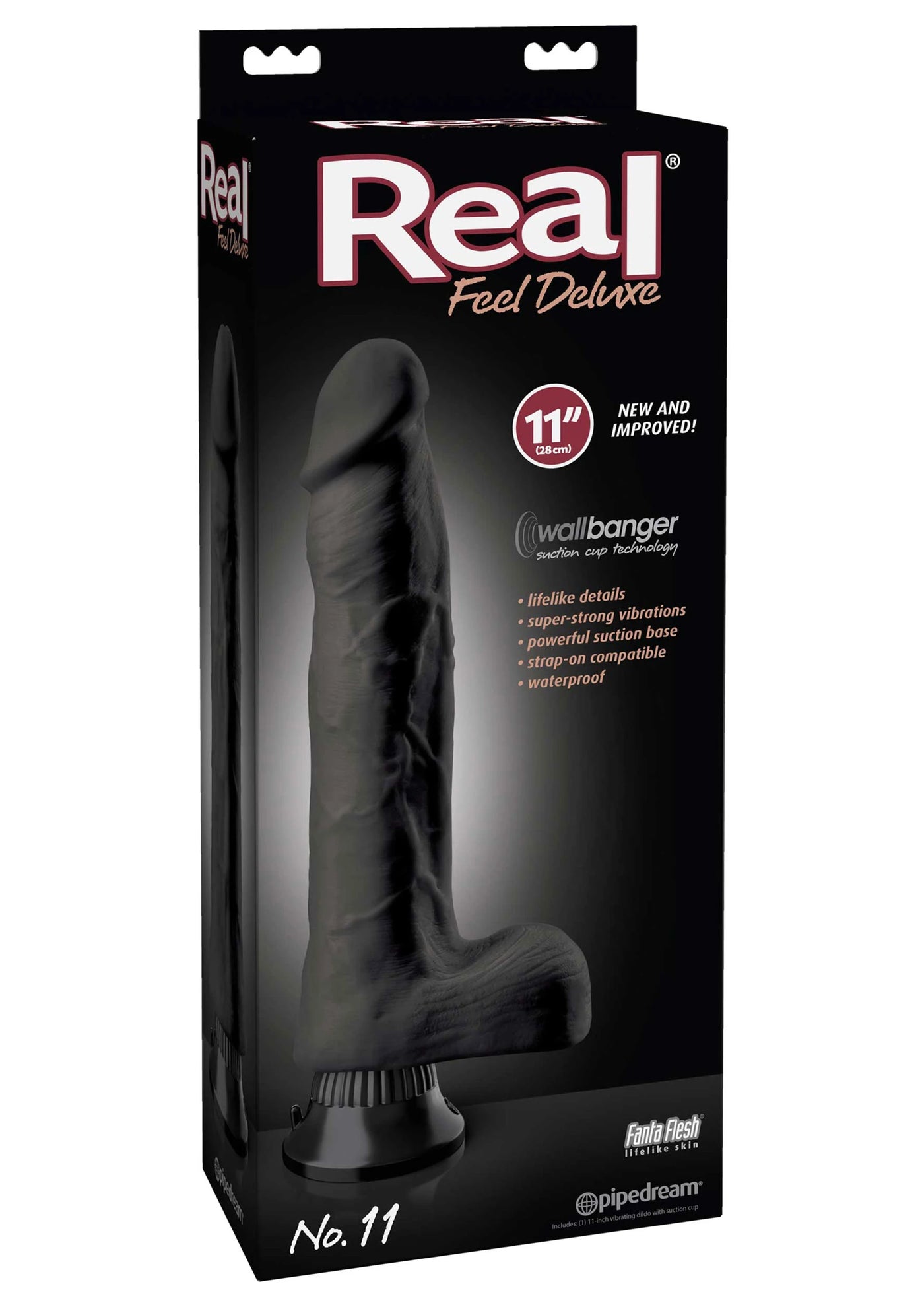Pipedream Real Feel Deluxe No:11 27 cm Titreşimli Realistik Zenci Penis
