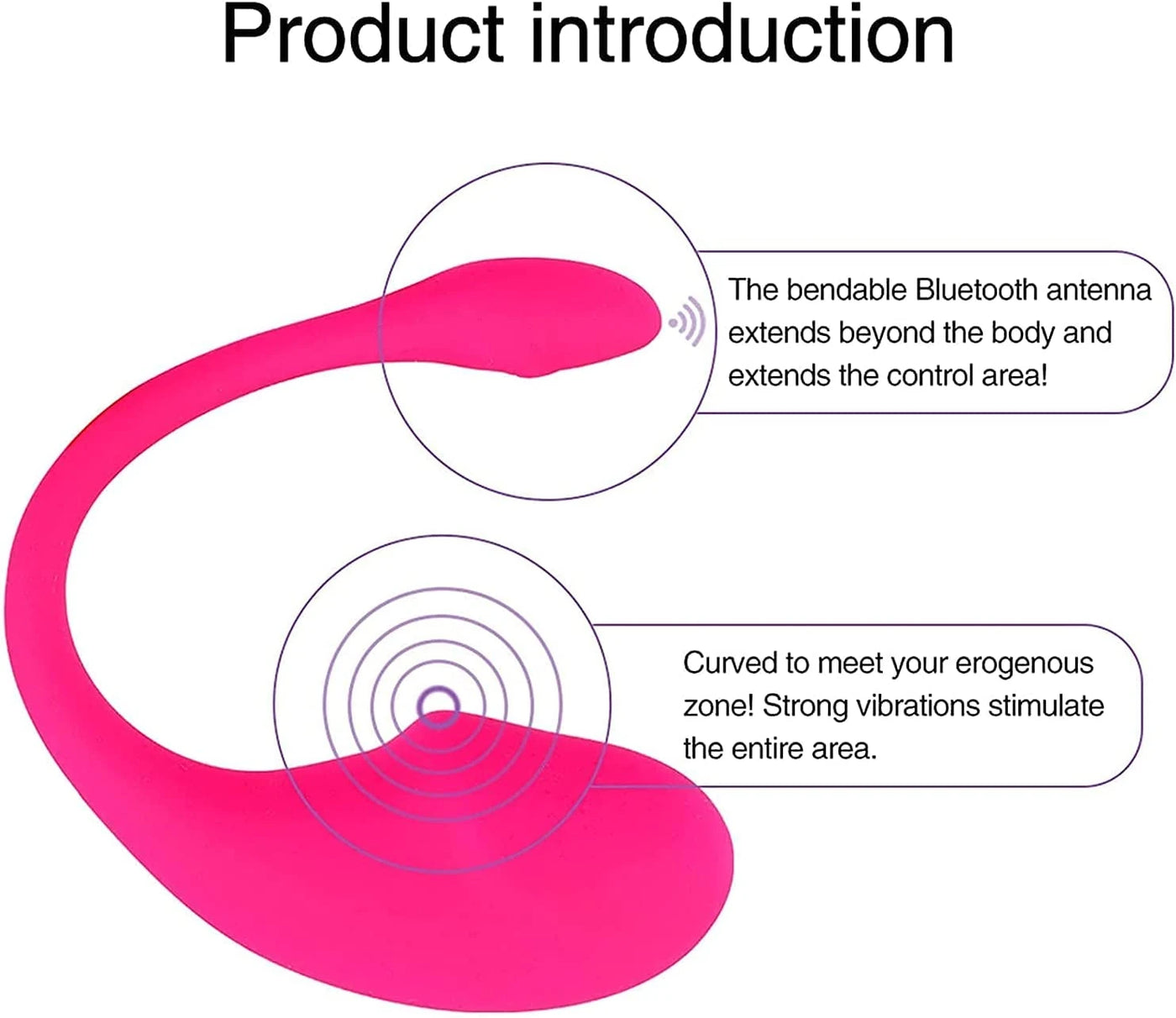 Erox Push Wearable Vibe Telefon Kontrollü Giyilebilir Vibratör-Pink