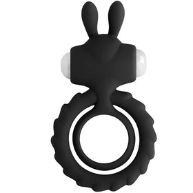 Erox The Cock Ring Nuo Rabbit Klitoral Titreşimli Penis Halkası - Black