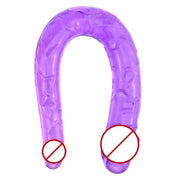 Çift Taraflı Jel Dildo Penis 28 Cm Mor