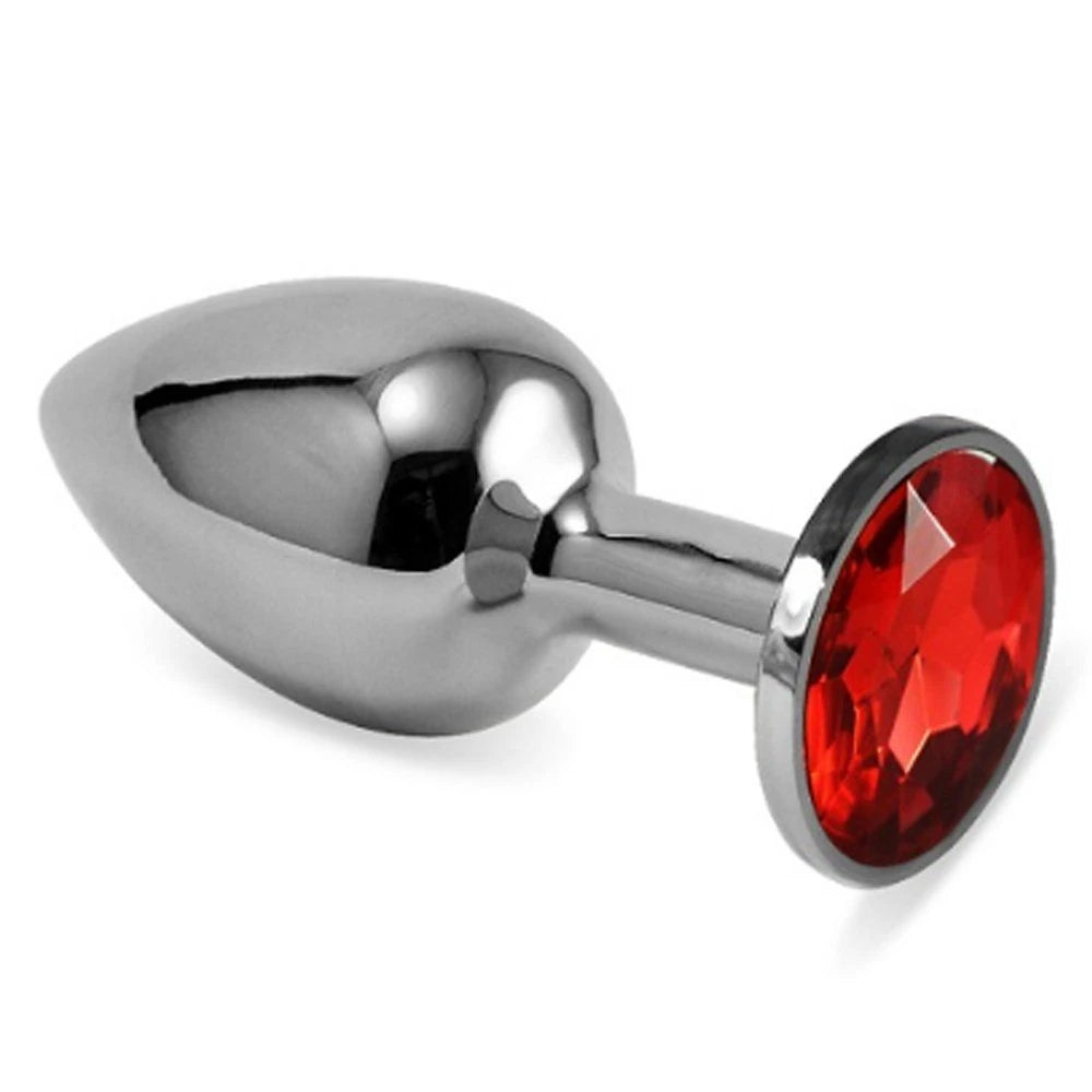 Erox Anal Fantasy Luxury Diamond Red Taşlı Metal Anal Plug - Large
