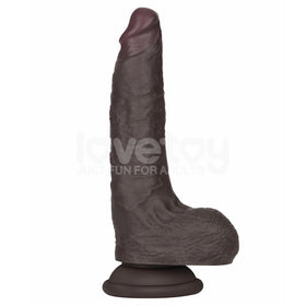 Lovetoy Sliding Skin Pro II Dual Layer Silicone Dong Black Realistik Penis LV417205
