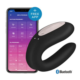 Satisfyer Double Joy Telefon Uyumlu Çiftler İçin Vibratör-Black
