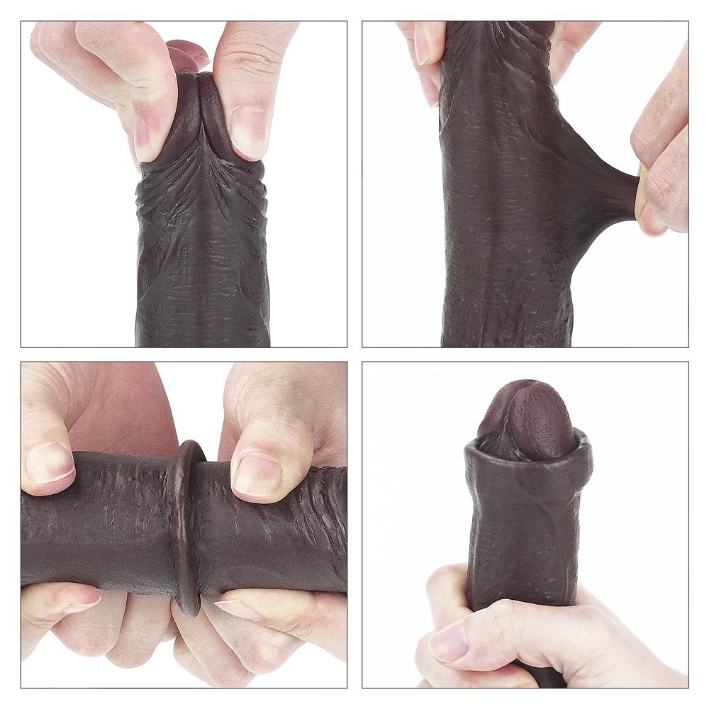 Lovetoy Sliding Skin Dildo Hareketli Deri Özellikli 18 Cm Realistik Zenci Penis