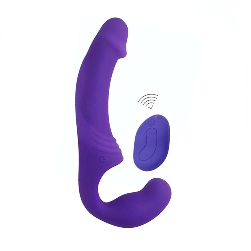 Aphrodisia Double Rider Uzaktan Kumandalı Strapless Strap-On Vibratör-Purple