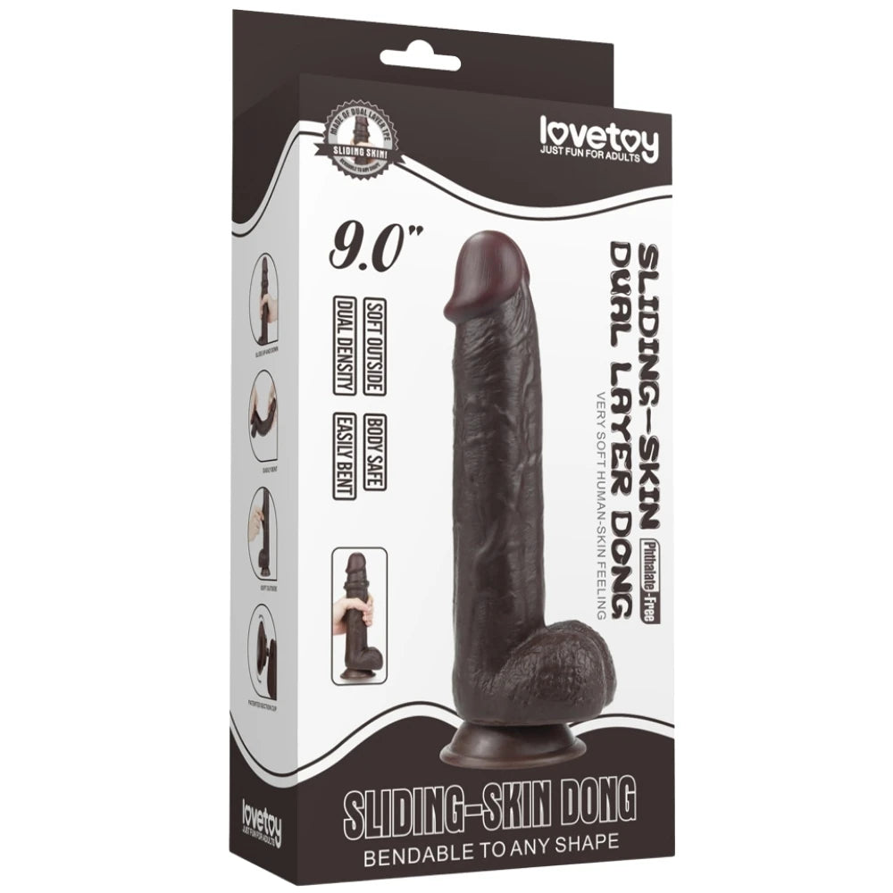 Lovetoy Sliding Skin Dildo Hareketli Deri Özellikli 23.5 Realistik Zenci Penis