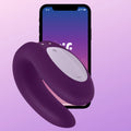 Satisfyer Double Joy Telefon Uyumlu Çiftler İçin Vibratör-Purple