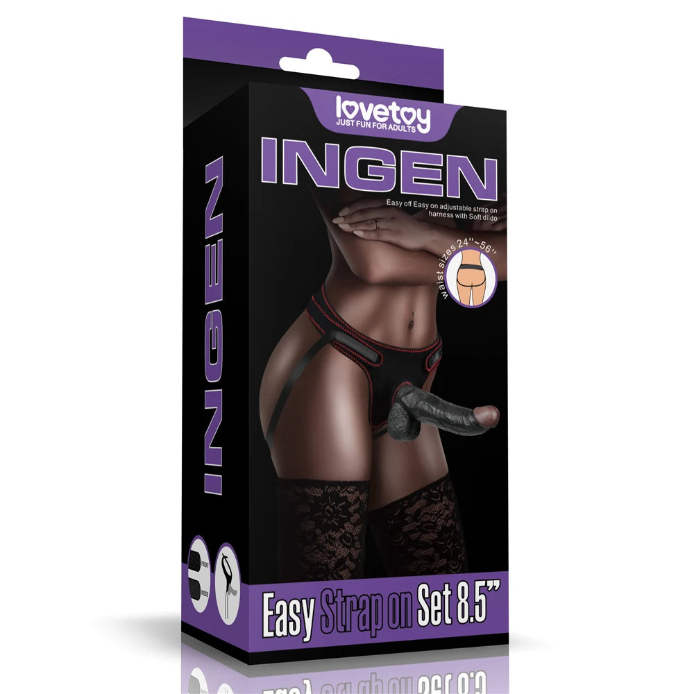 Lovetoy Easy Strapon 21.5 cm Kemerli Realistik Zenci Penis