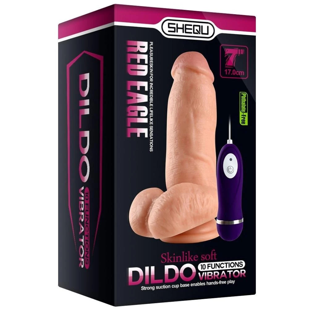 Shequ Red Eagle Strapon 16 cm Belden Bağlamalı Titreşimli Realistik Penis