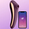 Satisfyer Dual Kiss Telefon Kontrollü Emiş Güçlü Vibratör-Bordeaux