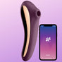 Satisfyer Dual Kiss Telefon Kontrollü Emiş Güçlü Vibratör-Bordeaux
