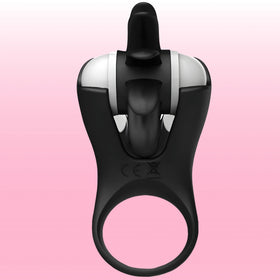 Erox The Cock Ring Clitoral Stimulating Şarjlı Penis Halkası-Black