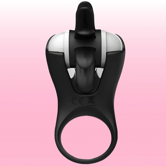 Erox The Cock Ring Clitoral Stimulating Şarjlı Penis Halkası-Black