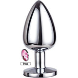Erox Anal Fantasy Luxury Diamond Pink Taşlı Metal Anal Plug - Medium