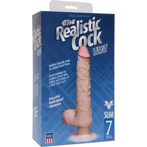 Doc Johnson The Realistic Cock Özel Ur3 Dokulu Slim 7 Titreşimli Dildo