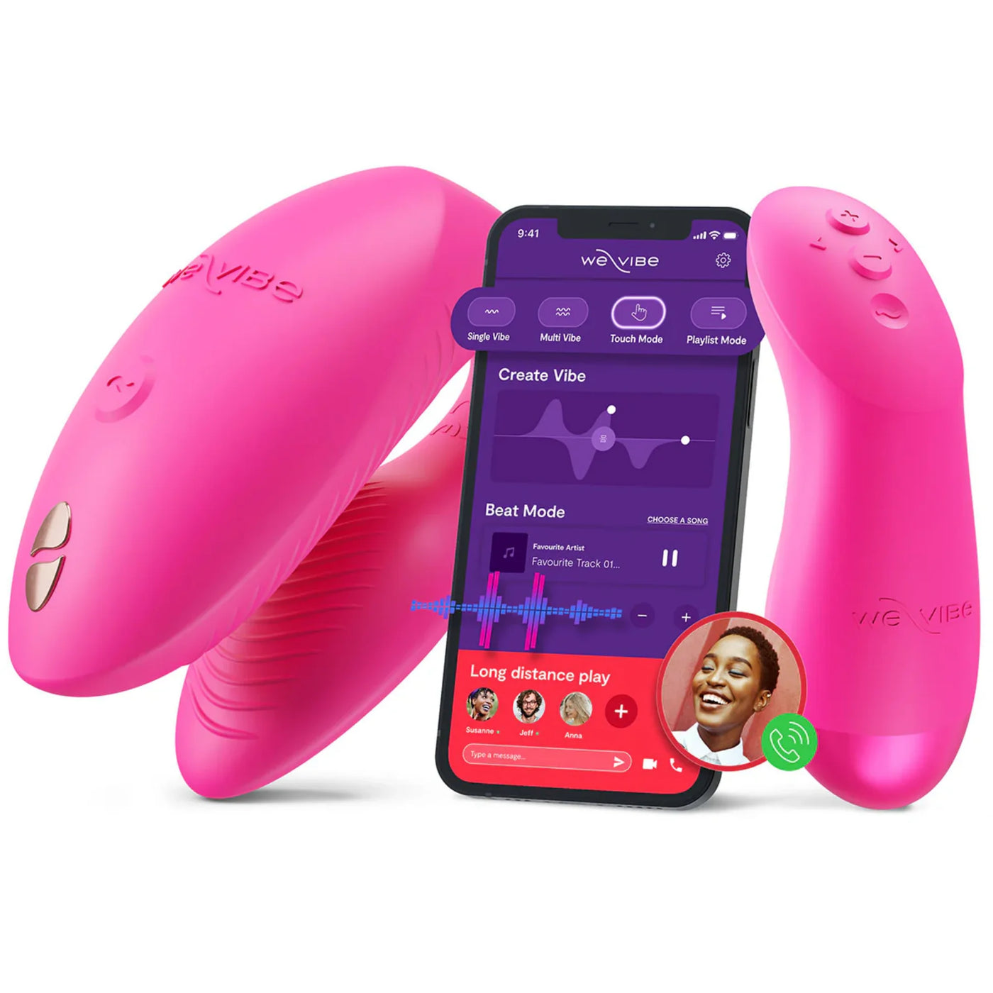 We-Vibe Chorus Pro App-Controlled Couples Vibratör-Pink