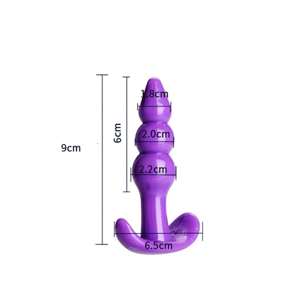 Erox Anal Fantasy Ribbled Silicone Jelly Butt Plug Anal Alıştırıcı-Purple