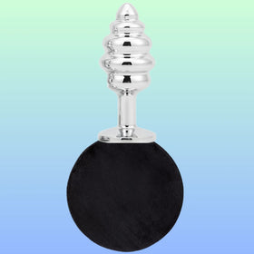 Erox The Anal Fantasy Ribbed Peluşlu Boğumlu Metal Anal Plug-Black