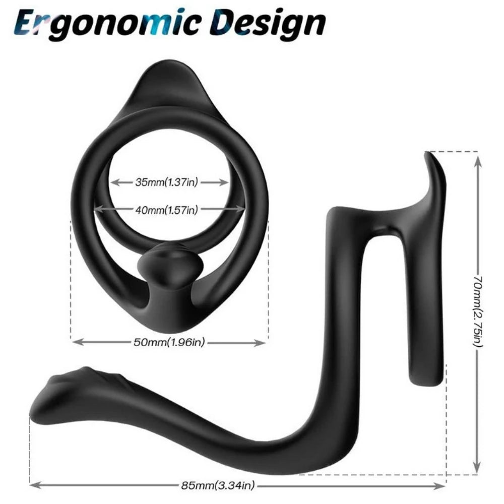 Erox Tail Perine Testis Destekli Esnek Penis Halkası