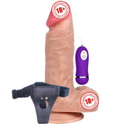 Shequ Dragon Strapon 17.5 cm Belden Bağlamalı Titreşimli Realistik Penis