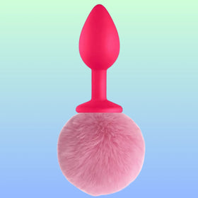 Erox Luxury Pink Silicone Bunny Tail Rose Kuyruklu Anal Plug