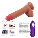 Shequ Dildo Series Buru Çift Katmanlı 22 Cm Kemerli Titreşimli Realistik Penis