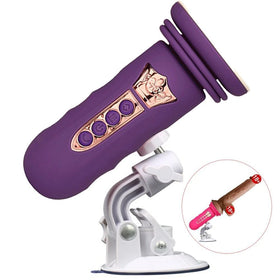 Erox Suction Cup Sex Machine Realistik Penis Uyumlu Seks Makinesi-Purple