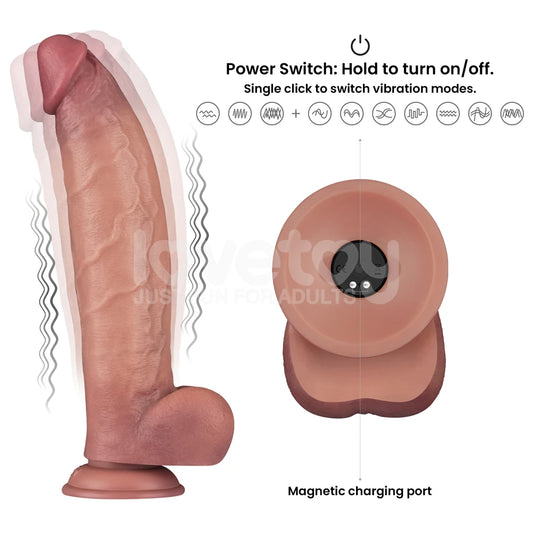 Lovetoy Dual Density Power Cock 12'' Titreşimli Realistik Dildo LV110207