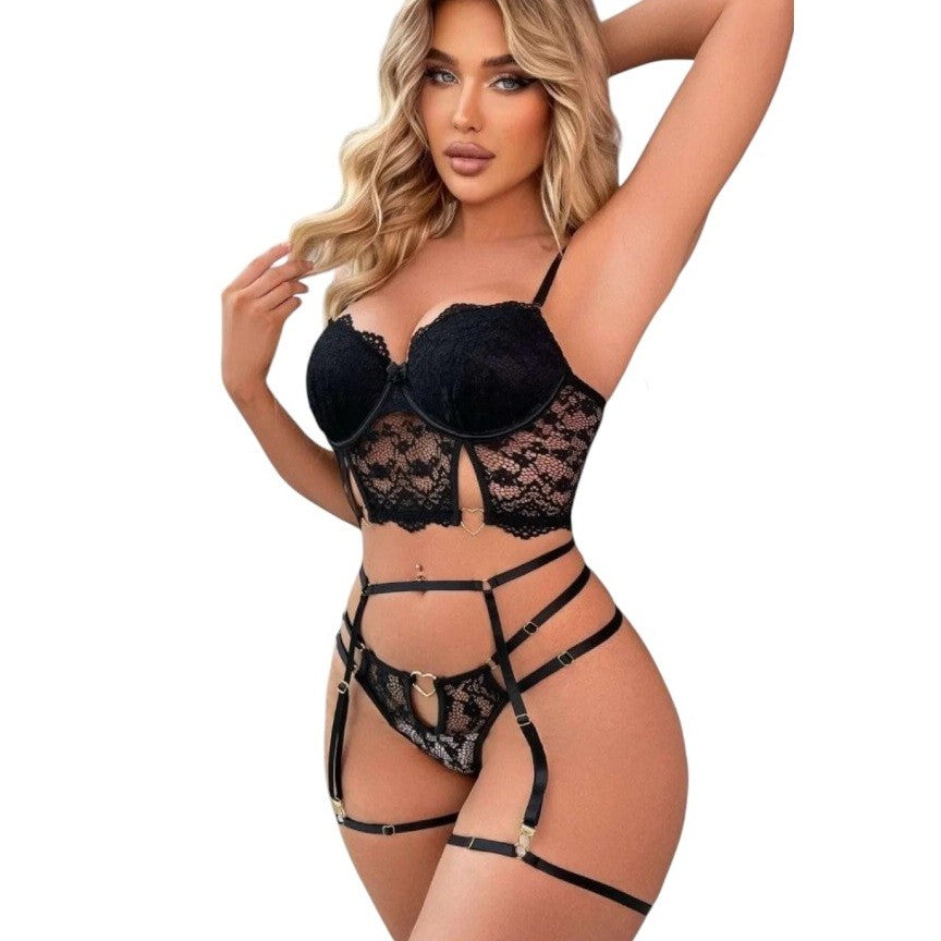 Erox Fantasy Wear Büstiyerli Seksi Sütyen Külot Takım