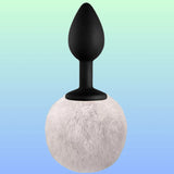 Erox Luxury Black Silicone Bunny Tail White Kuyruklu Anal Plug