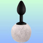 Erox Luxury Black Silicone Bunny Tail White Kuyruklu Anal Plug