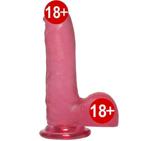 Doc Johnson Crystal Jellies 18 Cm Thin Cock With Balls Pink