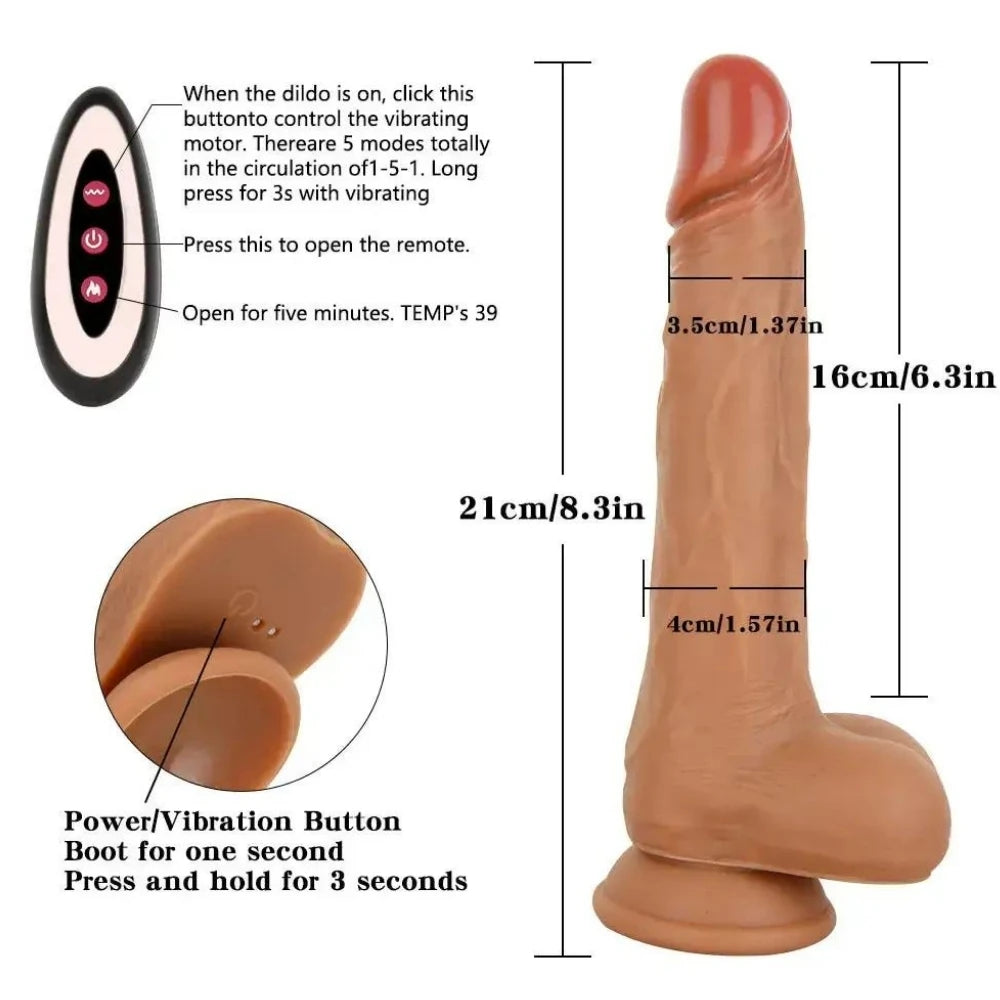 Marcelo Natural Dildo 22 Cm İleri Geri Hareketli Kemerli Realistik Penis