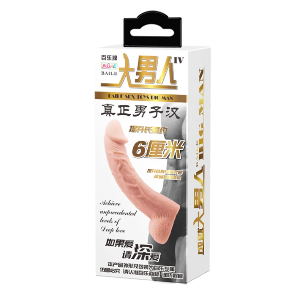 Baile Realistic Penis Sleeve Testis Toplamalı Realistik Penis Kılıfı BI-026238