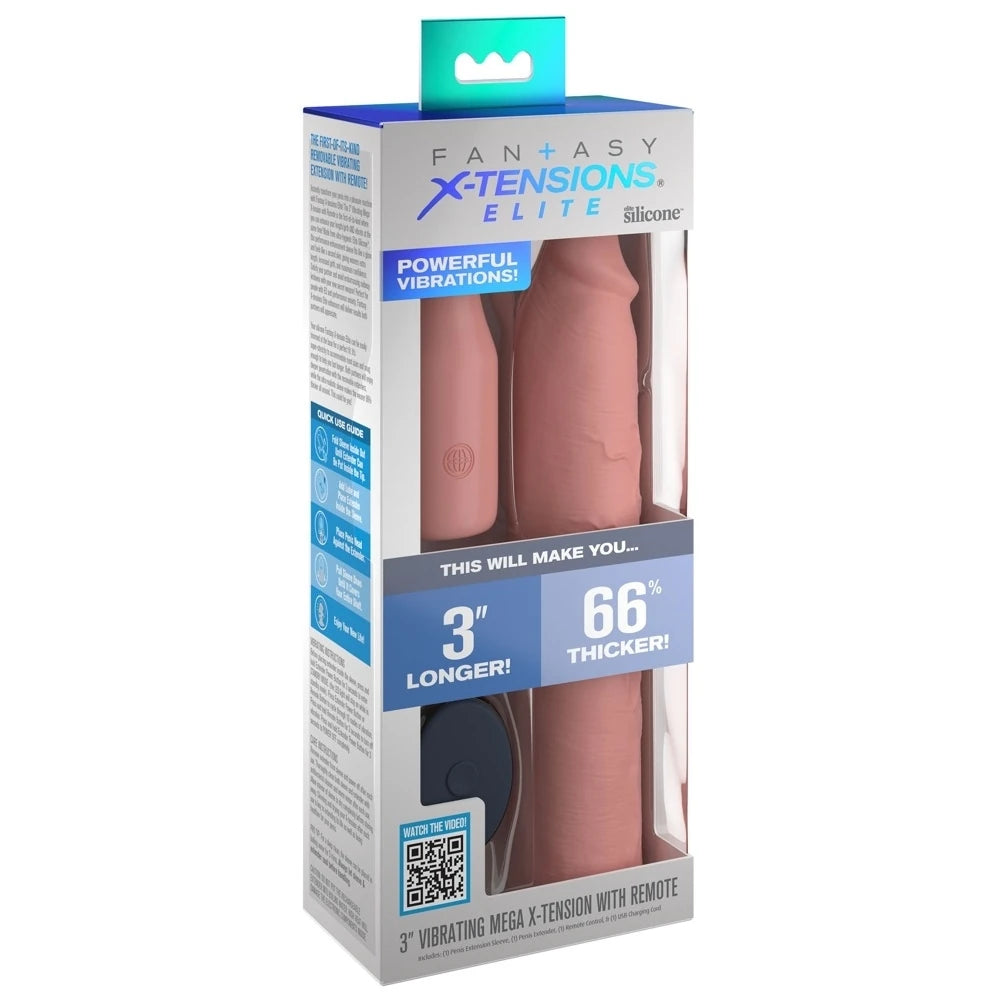 Pipedream Fantasy X-Tensions Elite Vibrating 3'' Plug Titreşimli Penis Kılıfı