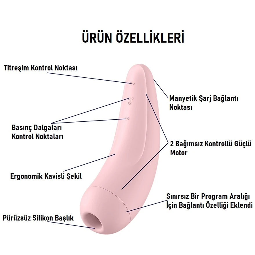 Satisfyer Curvy 2+ Telefon Kontrollü Emiş Güçlü Vibratör-Rose