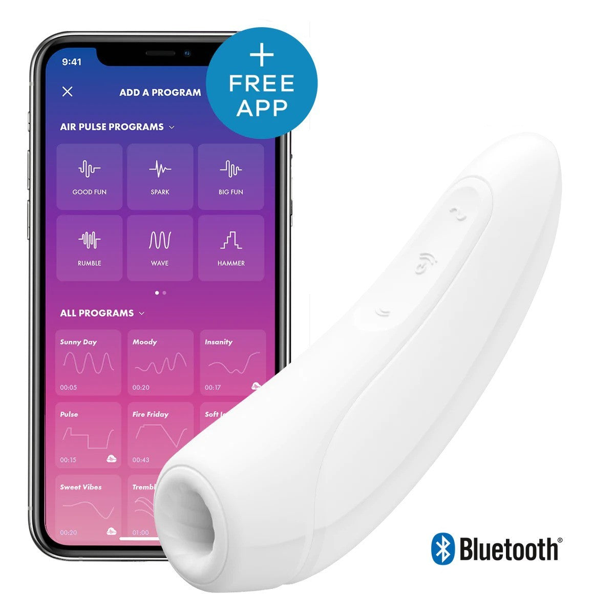 Satisfyer Curvy 2+ White Telefon Kontrollü Emiş Güçlü Vibratör