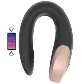 Satisfyer Double Love Telefon ve Kumanda Kontrollü Vibratör-Black