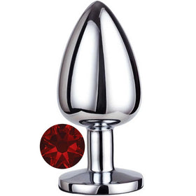 Erox Anal Fantasy Luxury Diamond Red Taşlı Metal Anal Plug - Small