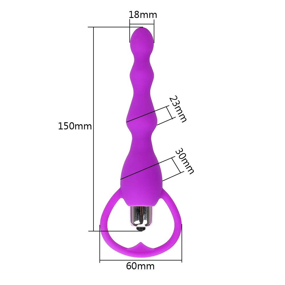 Erox Anal Fantasy Boğumlu 10 Mod Titreşimli Anal Vibratör-Purple