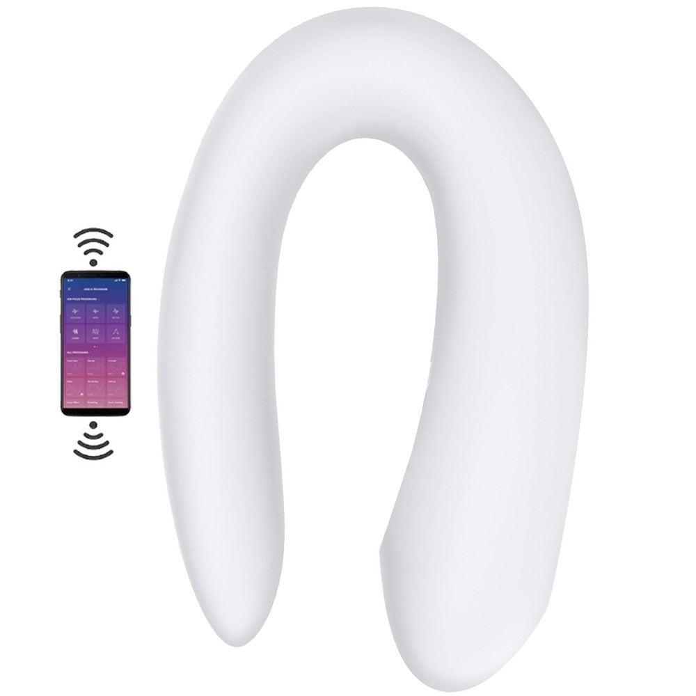 Satisfyer Double Fun White Telefon ve Uzaktan Kumanda Kontrollü Vibratör