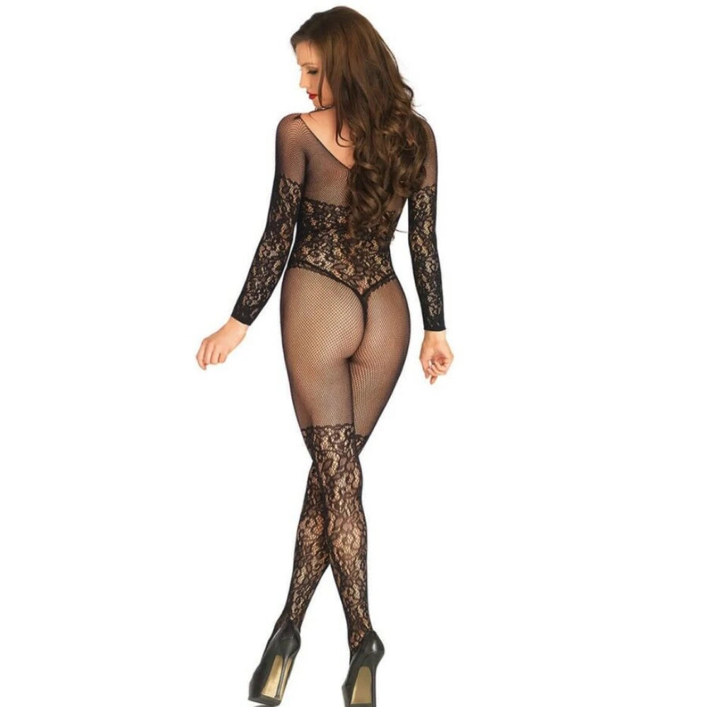 Erox She Fantasy Wear Dantelli Özel Bölge Açık Seksi Vücut Çorabı
