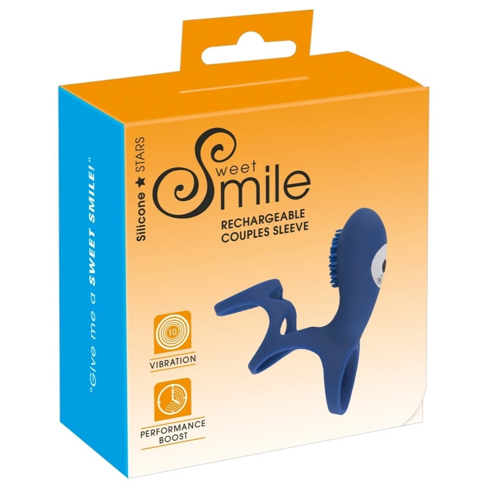 Sweet Smile Rechargeable Couple Sleeve Titreşimli Penis Halkası