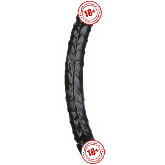 Doc Johnson Jr. Veined 30 Cm Çift Taraflı Realistik Jel Penis-Siyah